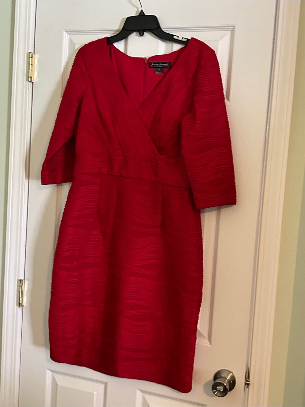 Jessica Howard Red Textured Sheath Dress